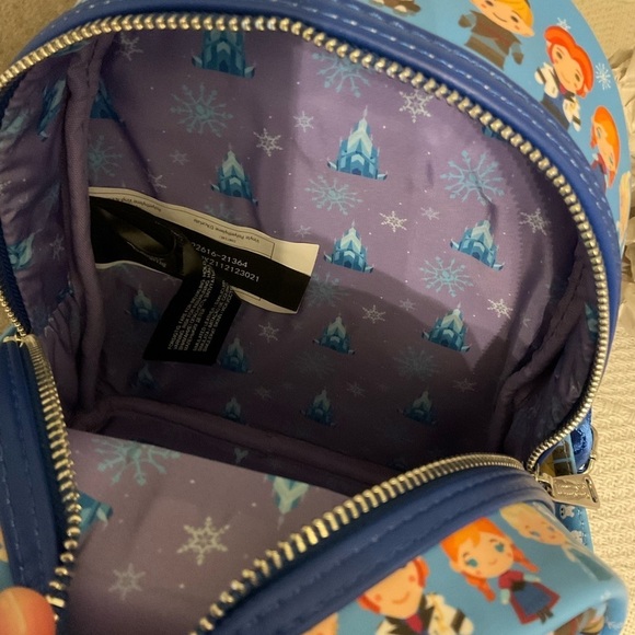 DISNEY Frozen Chibi Character Mini AOP LOUNGEFLY Backpack NWT